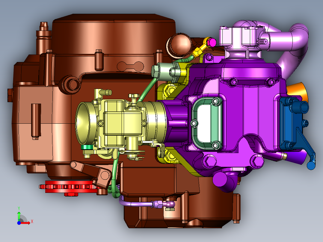 KTM660LC4单缸发动机前视图
