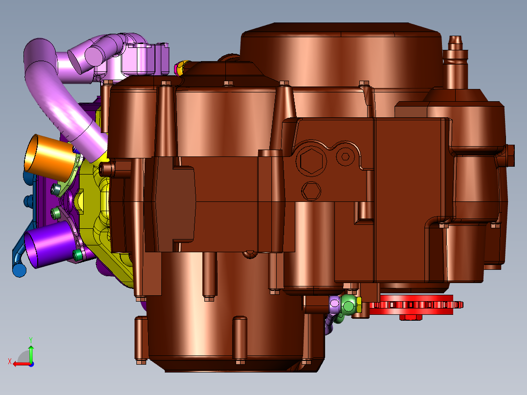 KTM660LC4单缸发动机后视图