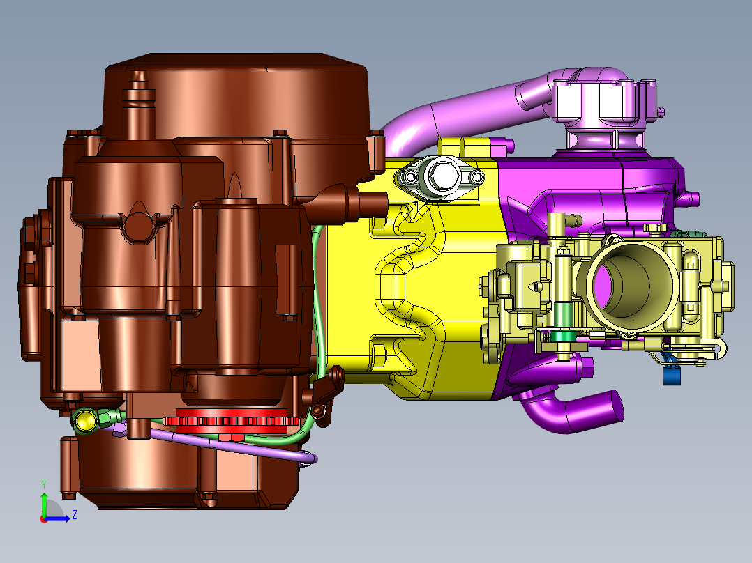 KTM660LC4单缸发动机左视图