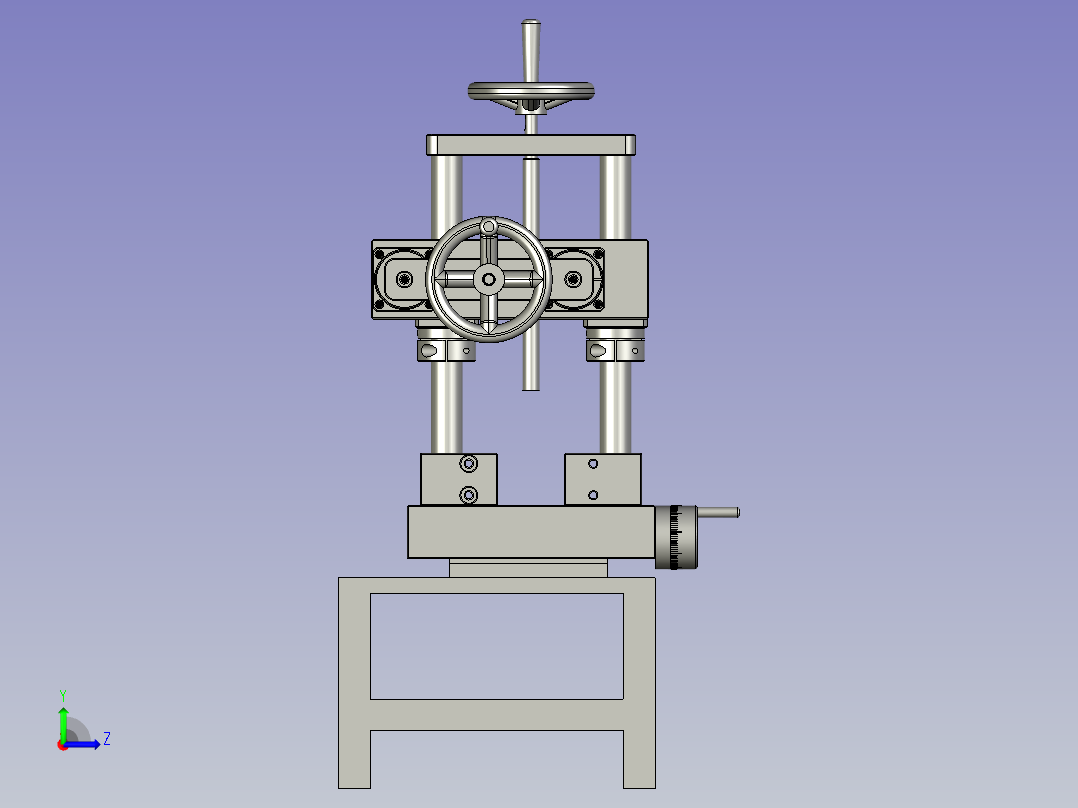 手摇把手生产用折弯装置左视图