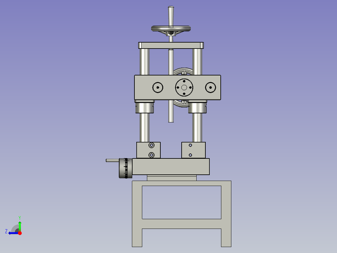手摇把手生产用折弯装置右视图