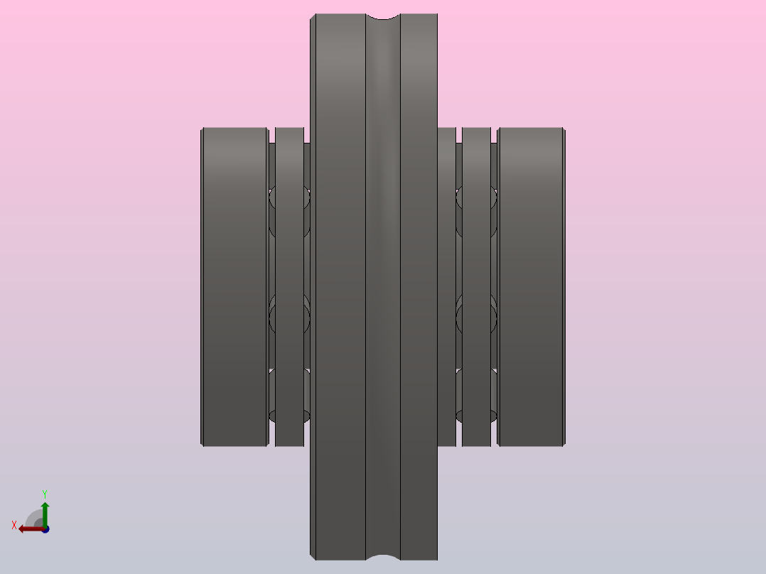 带法兰盘的滚针和双向推力圆柱滚子组合轴承 ZARF型_ZARF 1560右视图