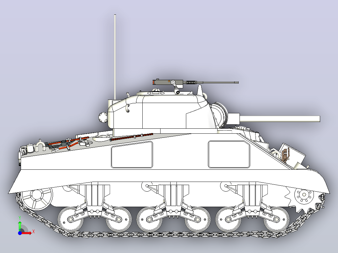 1比30 M4谢尔曼坦克模型前视图