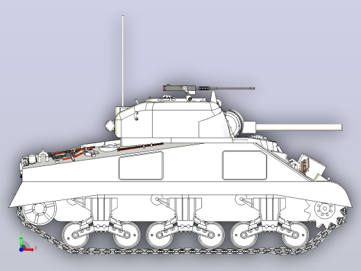 1比30 M4谢尔曼坦克模型前视缩略图