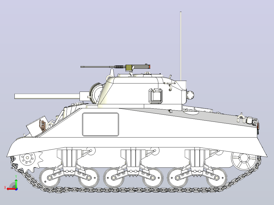 1比30 M4谢尔曼坦克模型后视图