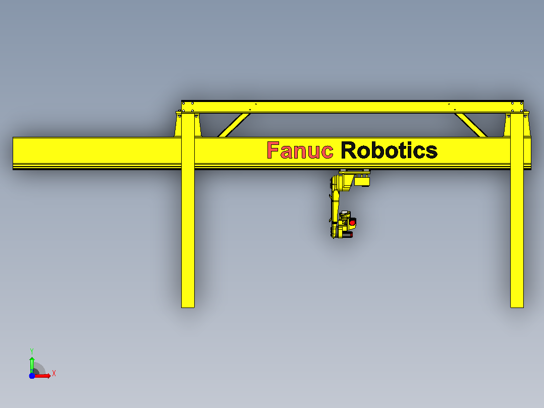 发那科（Fanuc）M16i 龙门机器人3D图纸 STEP格式前视图