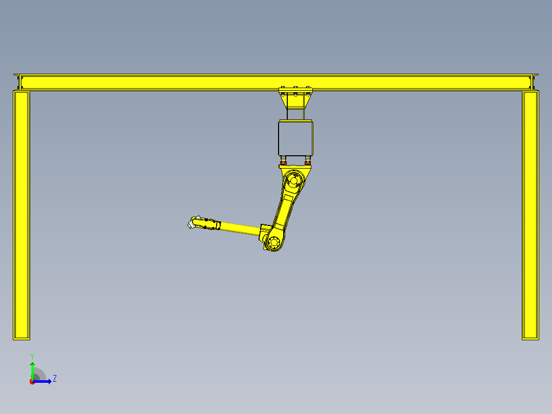 发那科（Fanuc）M16i 龙门机器人3D图纸 STEP格式左视图