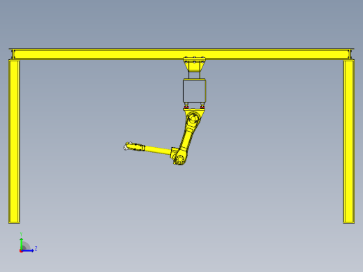 发那科（Fanuc）M16i 龙门机器人3D图纸 STEP格式左视缩略图