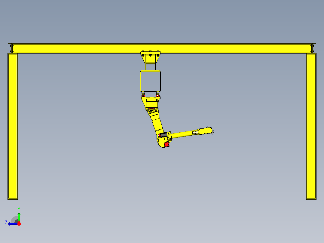 发那科（Fanuc）M16i 龙门机器人3D图纸 STEP格式右视图