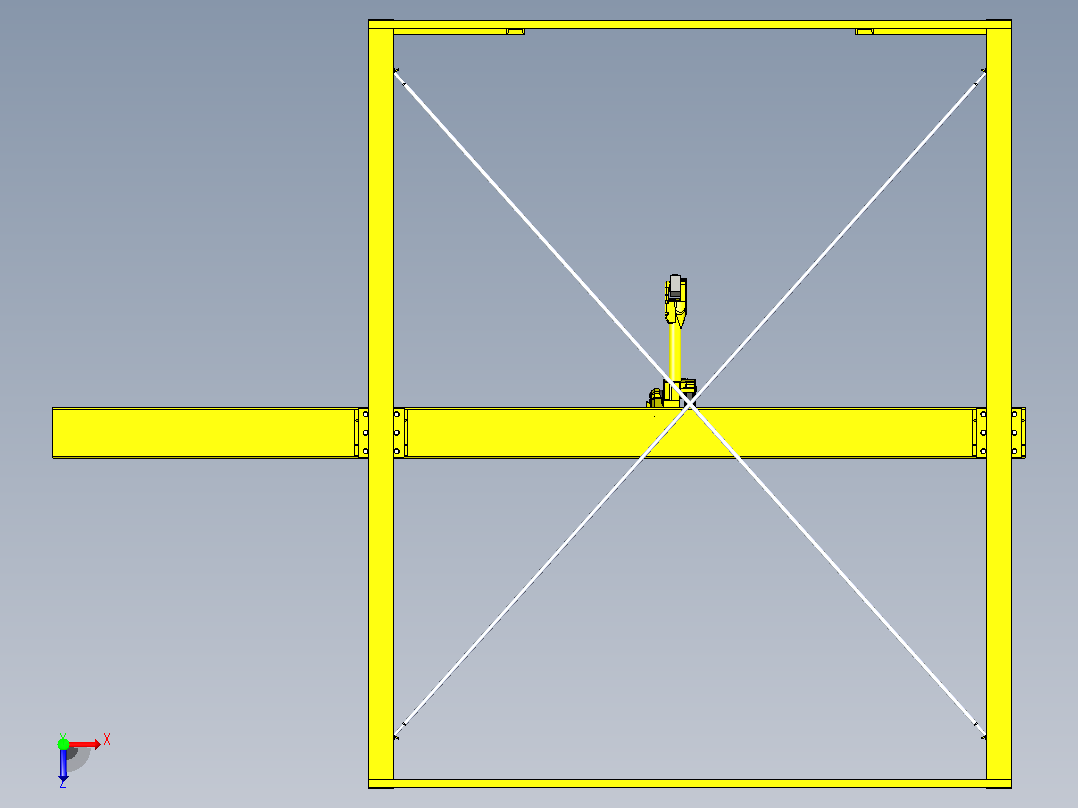 发那科（Fanuc）M16i 龙门机器人3D图纸 STEP格式俯视图