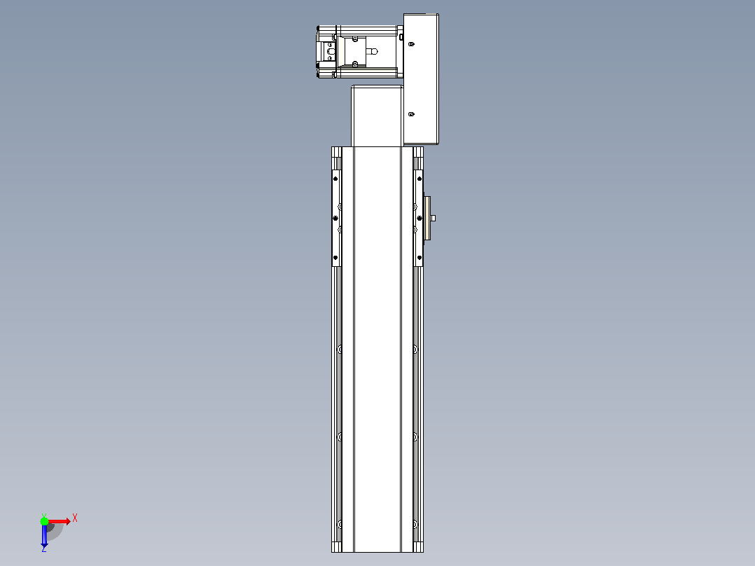 皮带直线轴半封闭可选导轨TPA-HNB-105D-90-L250-ML-C-P20-N3俯视图