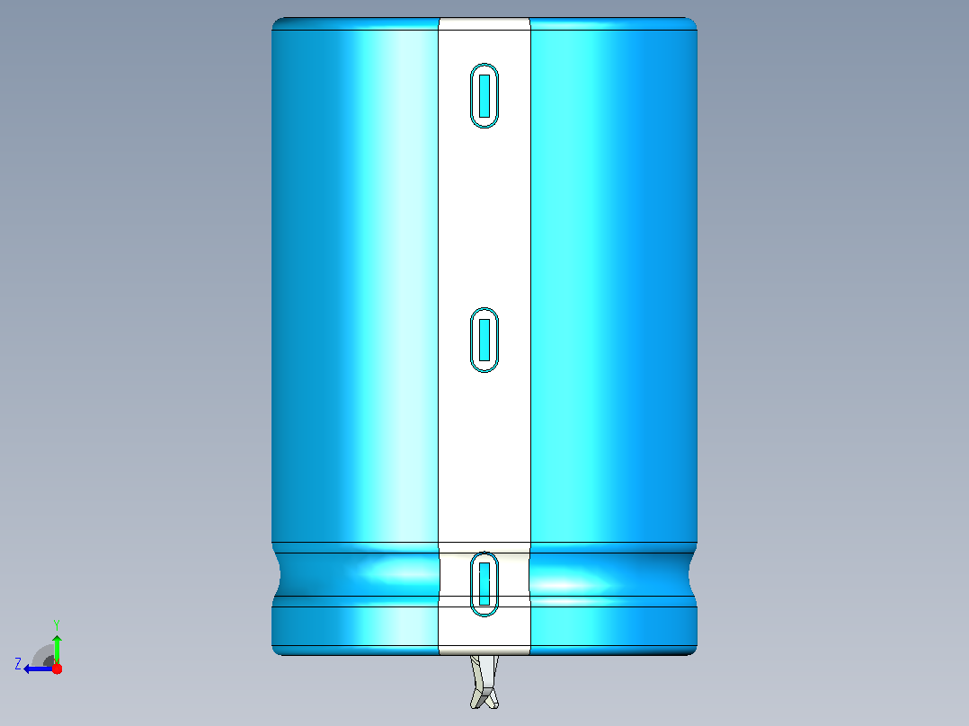 30 x45蓝白底片电解电容器右视图