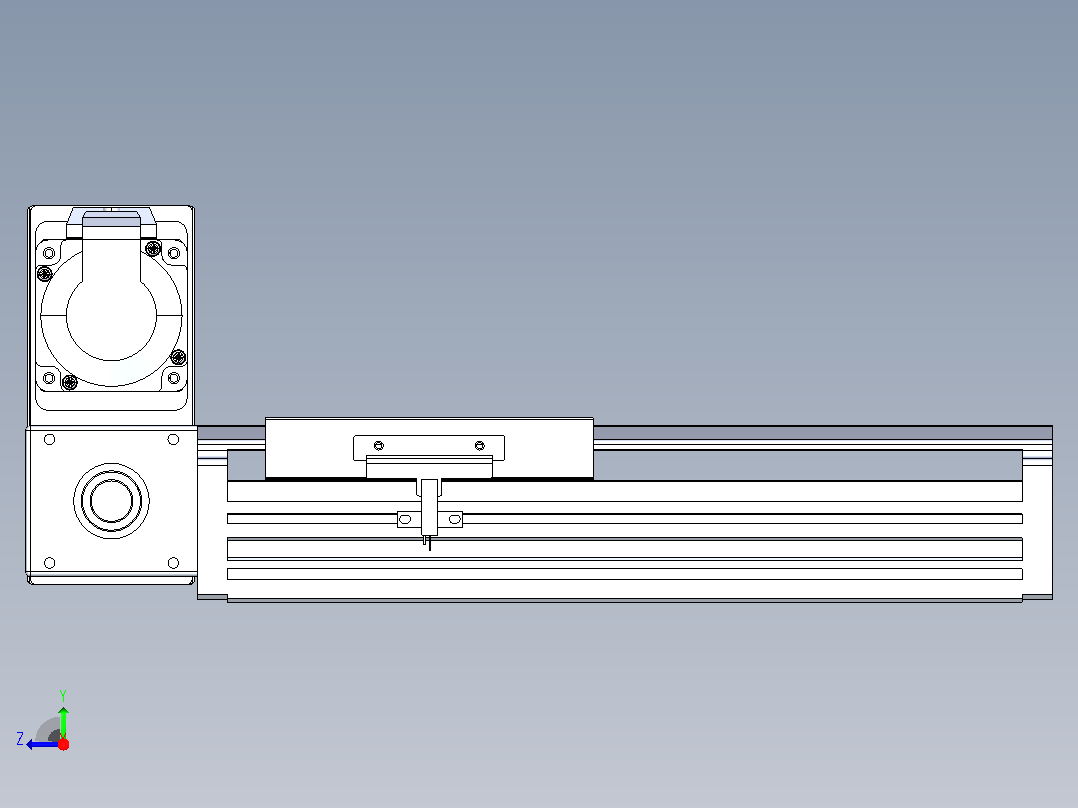 皮带直线轴半封闭可选导轨TPA-HNB-120D-110-L100-LU-C-P40-N3右视图