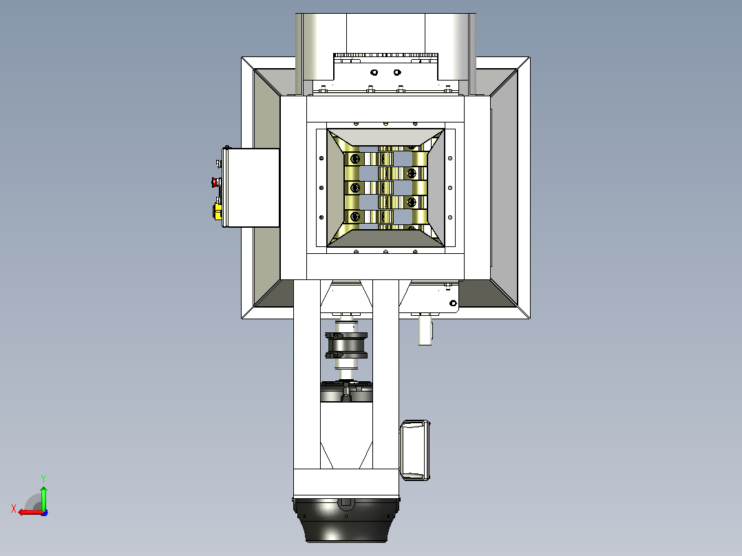 木材粉碎机wood-crusher-1833-模型格式为 stp inventor后视图