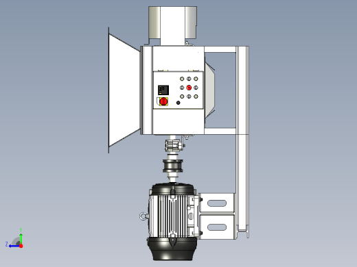木材粉碎机wood-crusher-1833-模型格式为 stp inventor右视缩略图