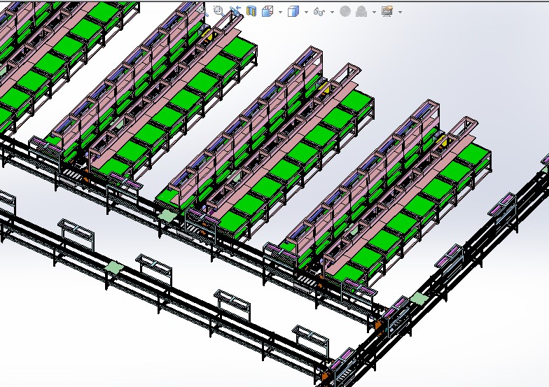 大型双层倍速链线体3D图纸 G146 非标自动化设备3D图纸3D模型
