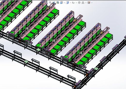 大型双层倍速链线体3D图纸 G146 非标自动化设备3D图纸3D模型缩略图