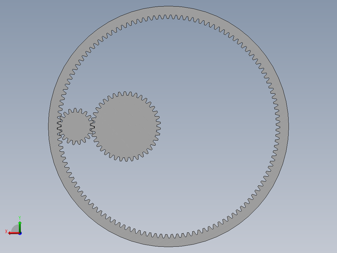 参数化建模 齿轮传动3D模型后视图