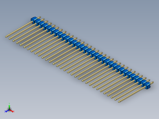 彩色公头100mil（2.54mm）系列-DS1021_blue_1x32p_100mil_Type19_rev1.0