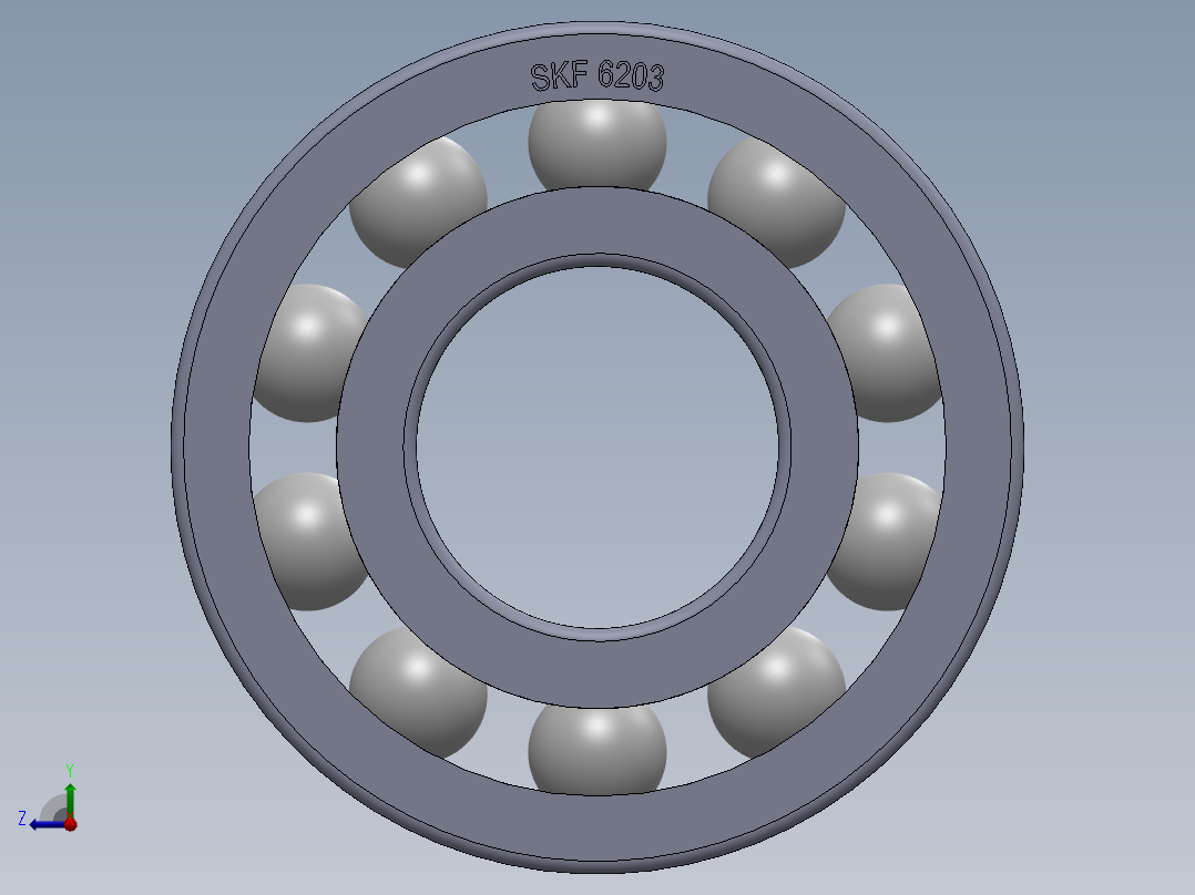 滚珠轴承-SKF BALL BEARING 6203 17x40x12右视图