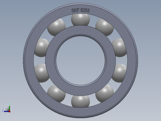 滚珠轴承-SKF BALL BEARING 6203 17x40x12右视缩略图