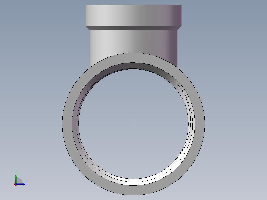 三通-异径 DN25-DN15左视图