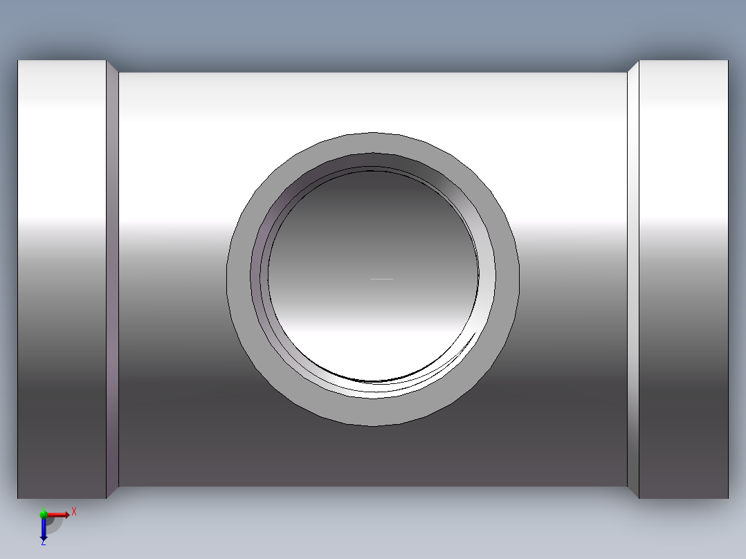 三通-异径 DN25-DN15俯视图