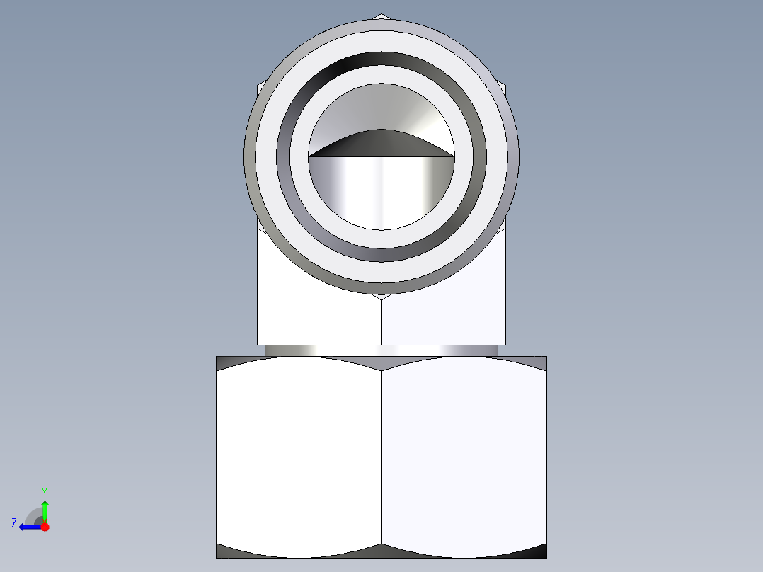 卡套式工业通用硬管接头EO_Swivel_nut_elbow_EW20SOMD71右视图