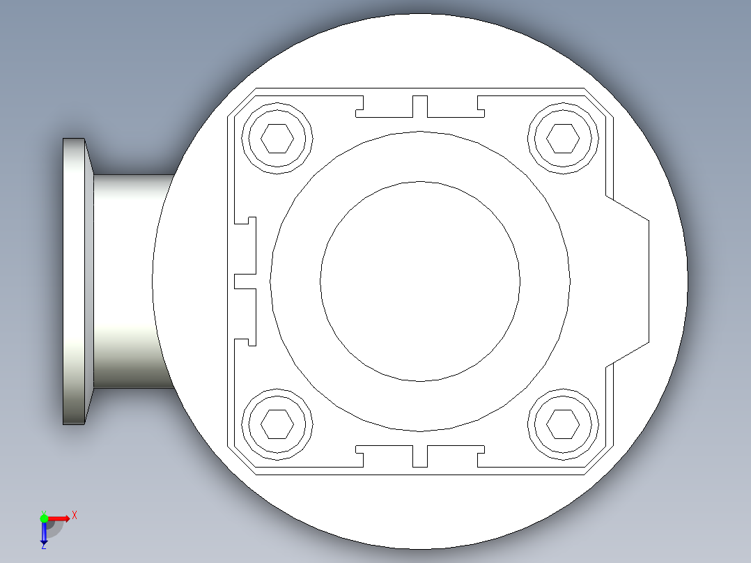 阀门模型GDQ-J25A________(____)俯视图