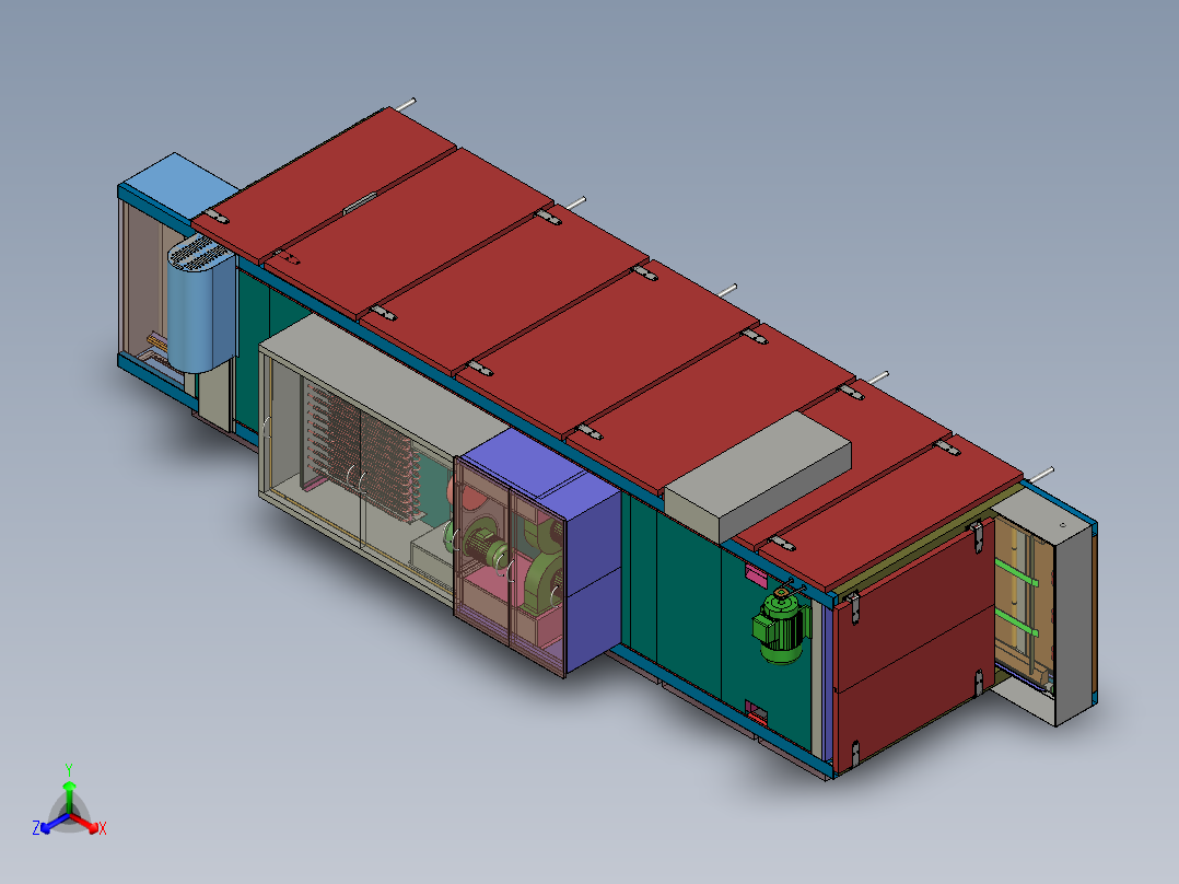 在线式烘烤机正等轴测图