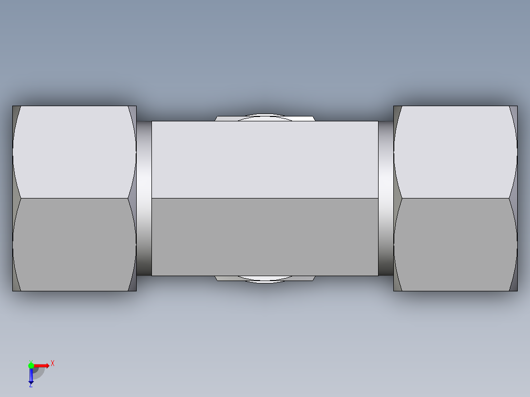 卡套式工业通用硬管接头EO_Adjustable_locknut_branch_tee_TEE20SMORCF俯视图