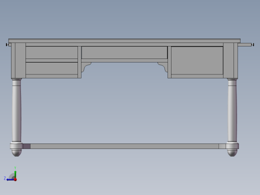 厨桌3D模型右视缩略图