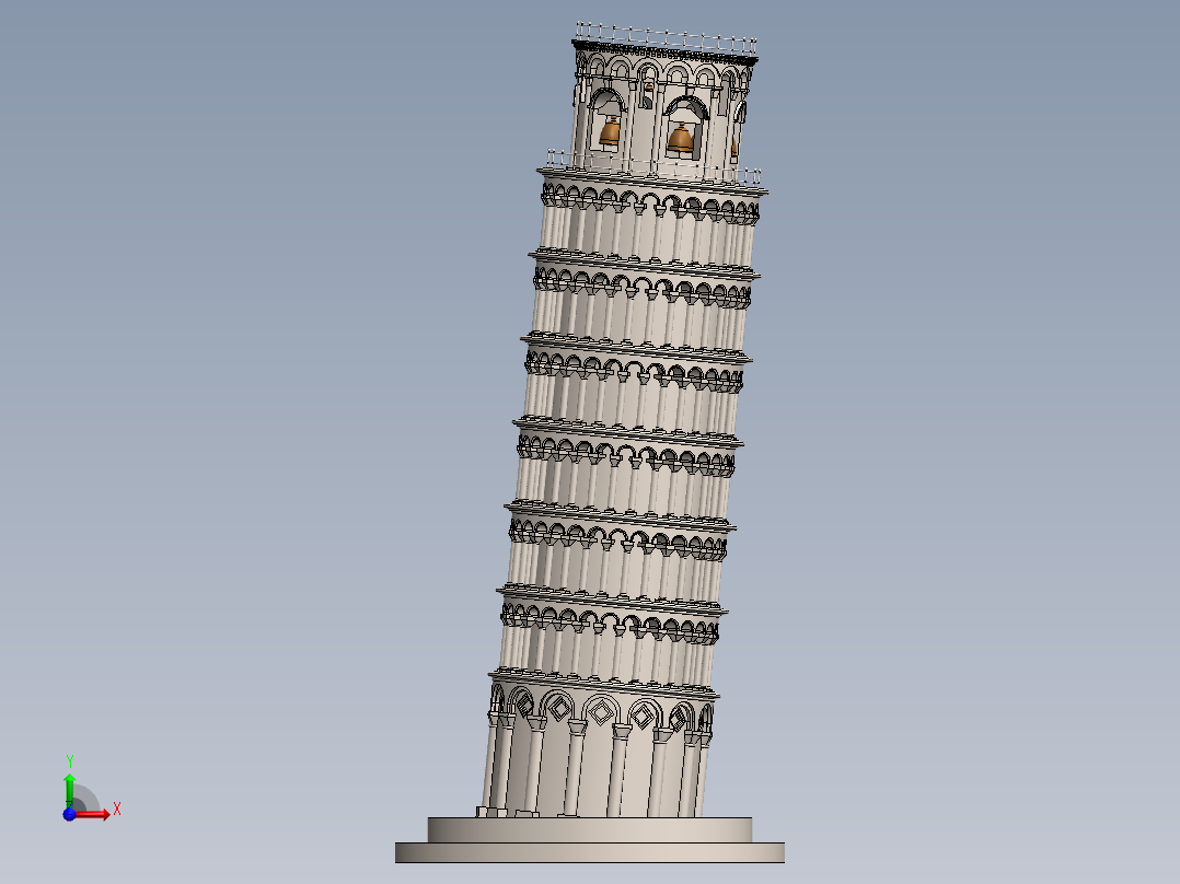 比萨斜塔2前视图