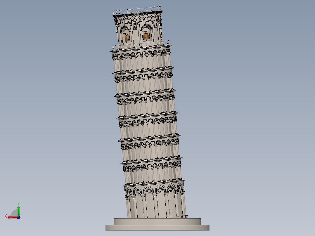 比萨斜塔2后视图