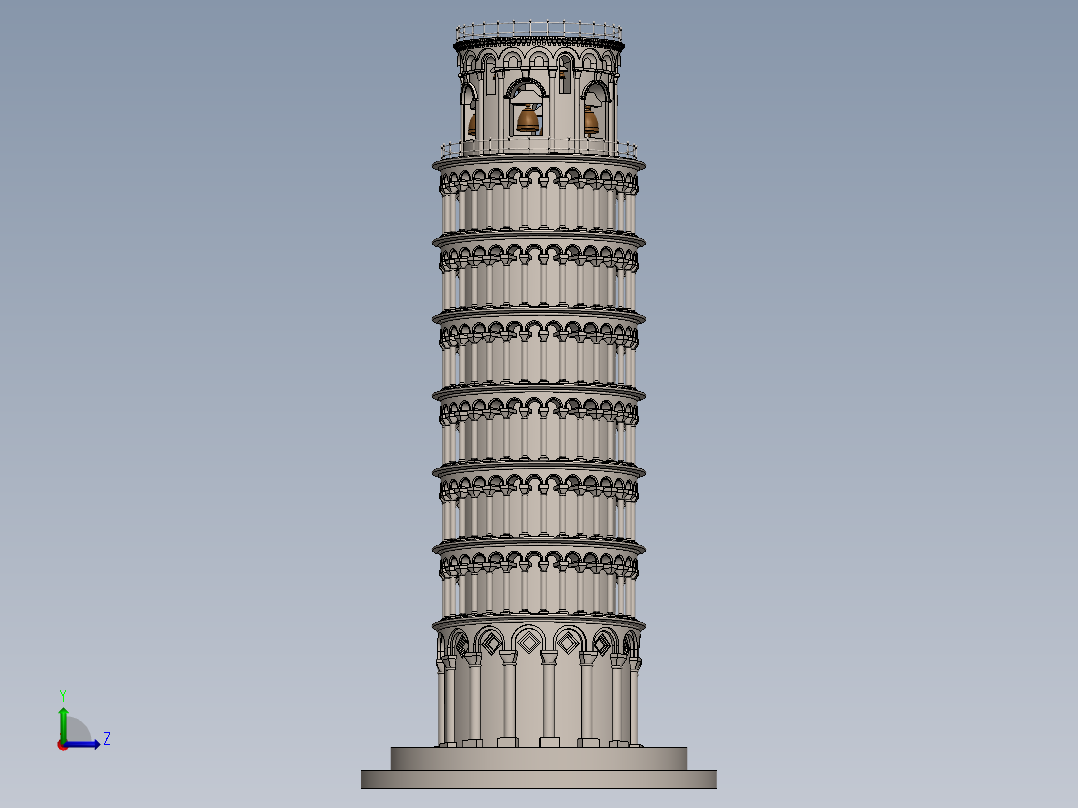 比萨斜塔2左视图