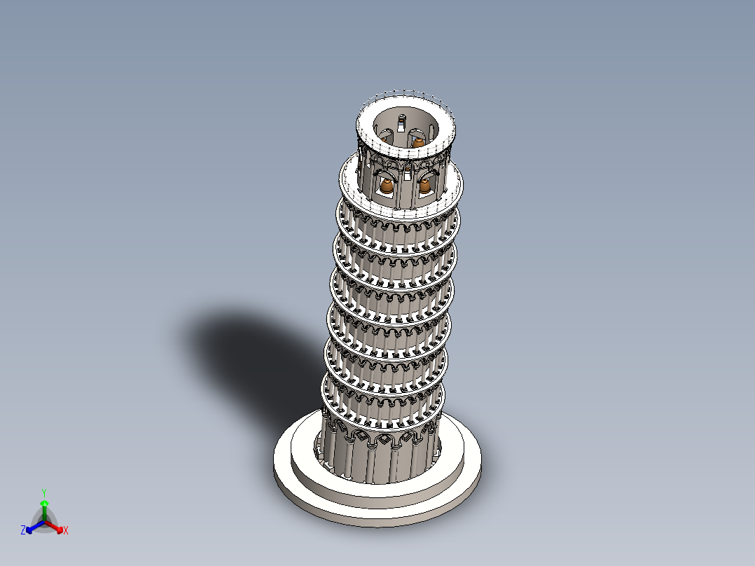 比萨斜塔2正等轴测图
