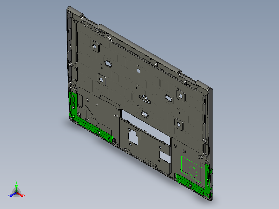 包胶版笔记本外壳铣内腔程序模型