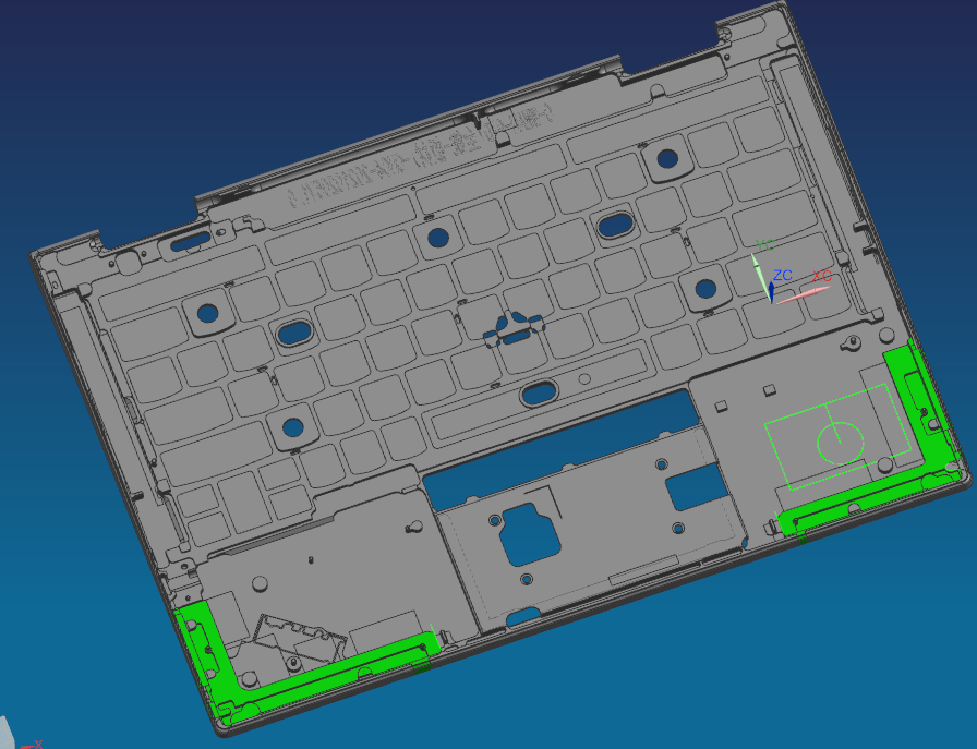 包胶版笔记本外壳铣内腔程序模型