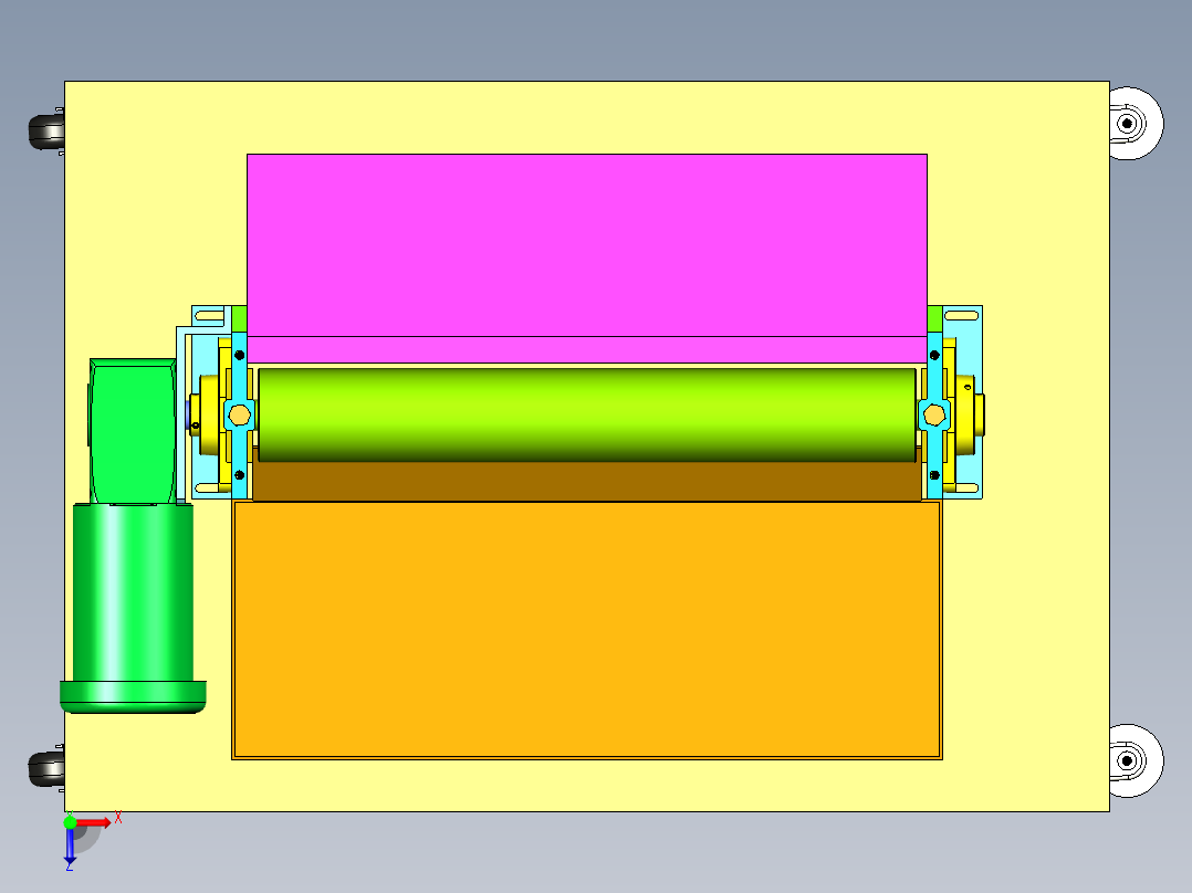 面包滚压机俯视图