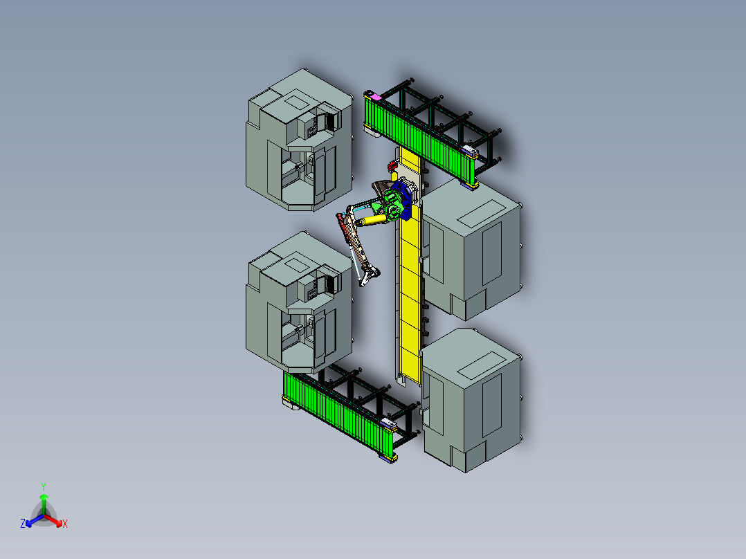 一拖四机床上下料工作站设计