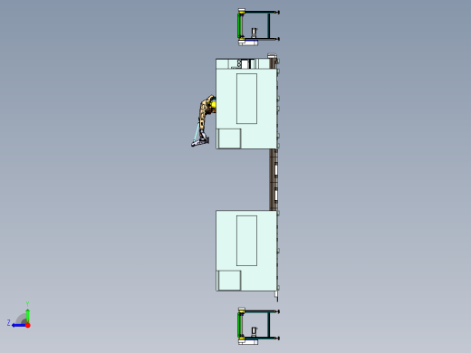 一拖四机床上下料工作站设计右视缩略图