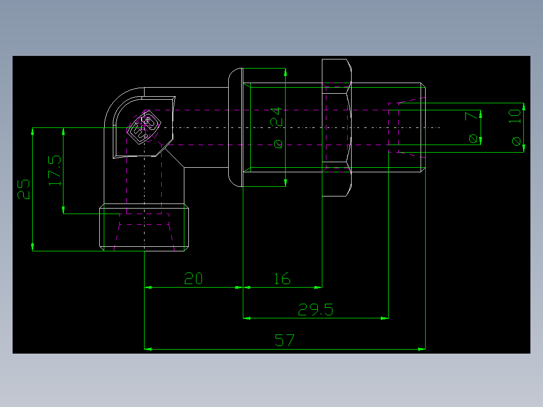 PARKER管接头EO Bulkhead elbow WSV10SOMD71(16)_front