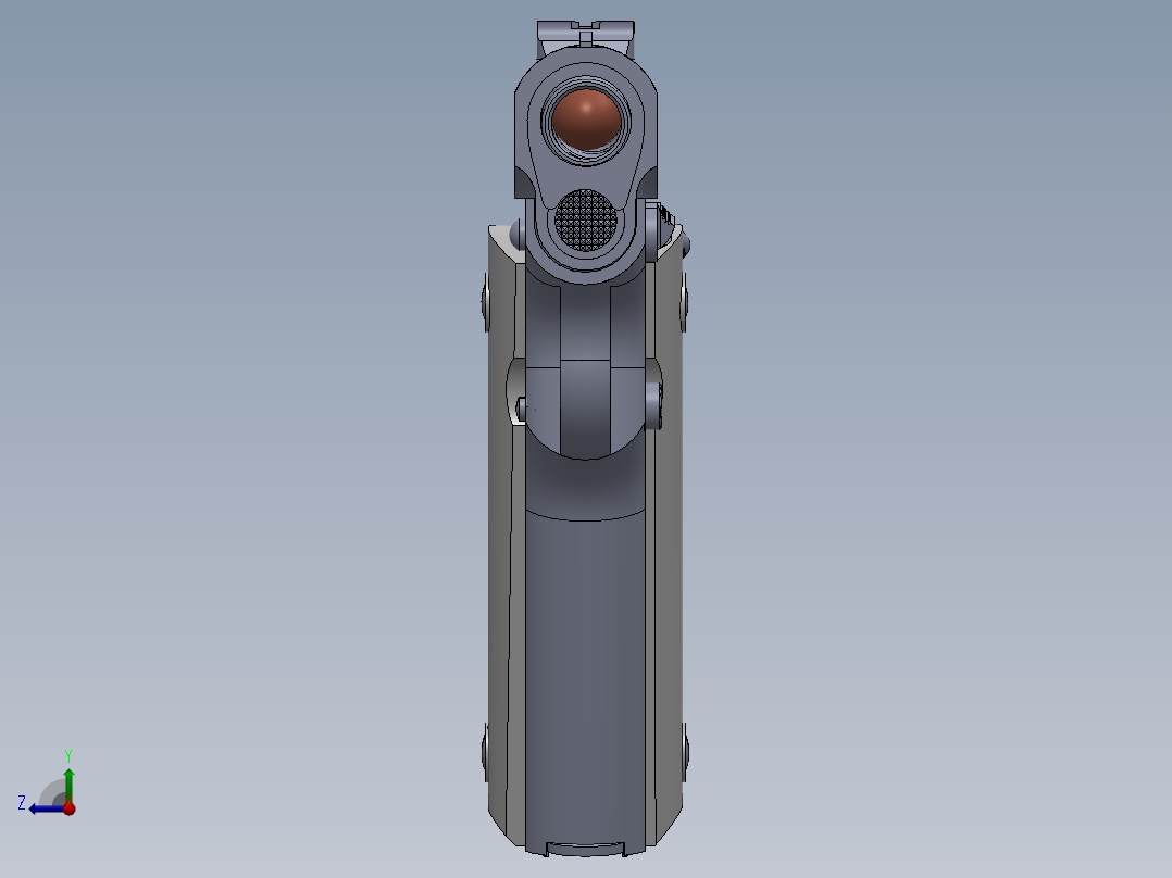 手枪左轮冲锋枪老式狙击步枪设计3D图纸colt-1911-3 SW右视图