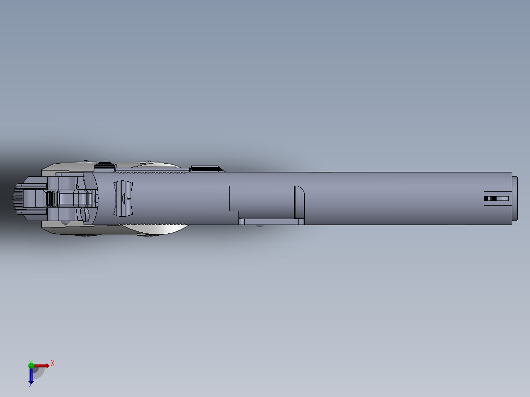 手枪左轮冲锋枪老式狙击步枪设计3D图纸colt-1911-3 SW俯视图