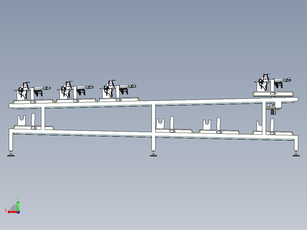 无动力人工滑台后视图