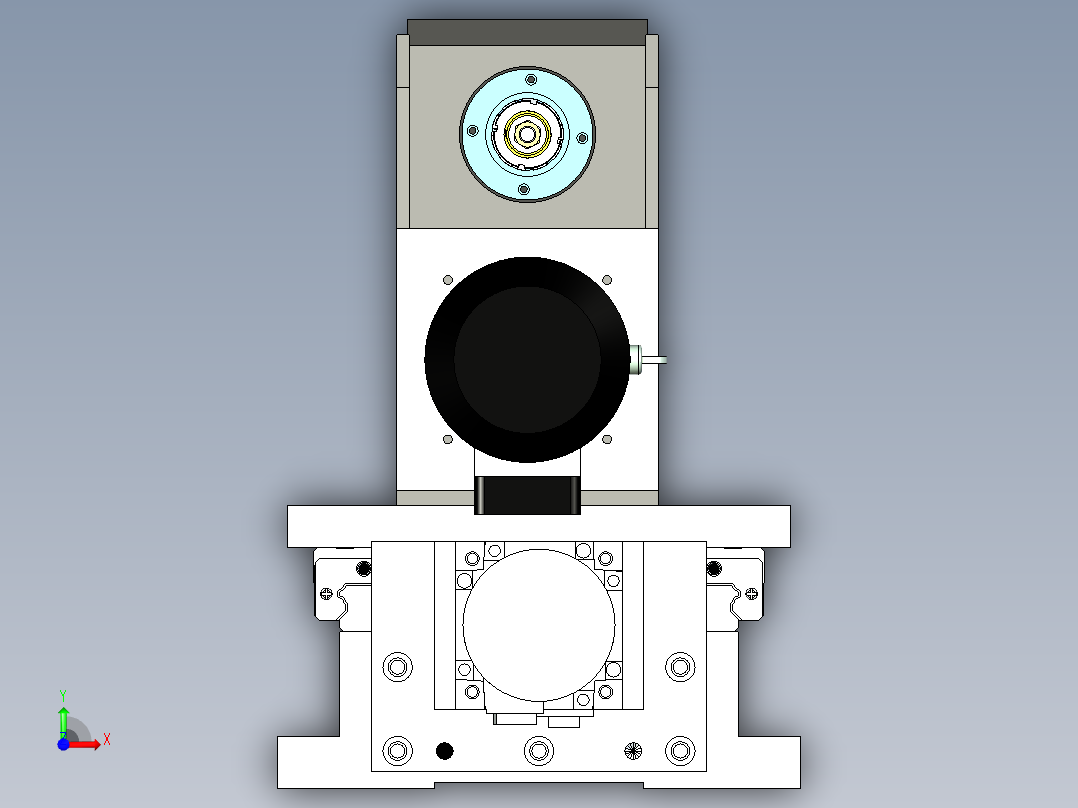 伺服进给钻孔机构设计前视图