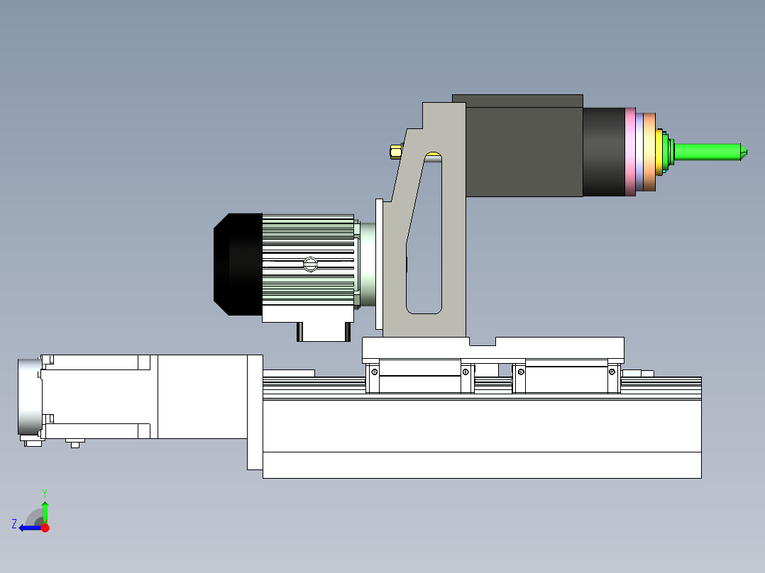 伺服进给钻孔机构设计右视图