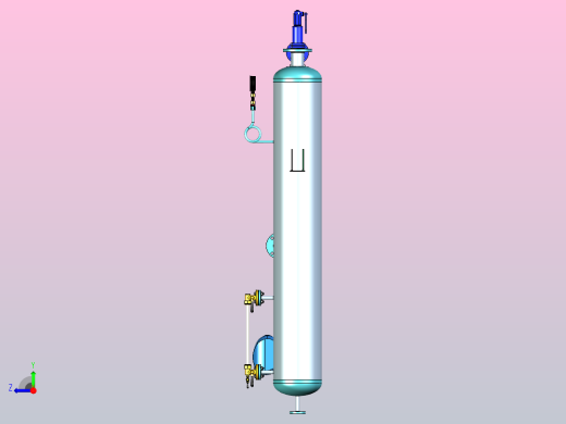 排污分离器-旋风型，设计用于在将蒸汽锅炉吹成蒸汽和水时，由于水切向进入分离器而产生的离心力的作用，将蒸汽-水混合物分离右视缩略图
