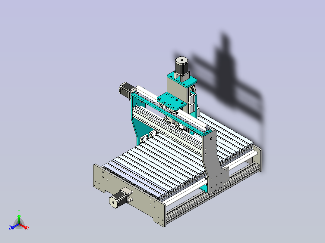 3轴CNC机床设备3D主视图