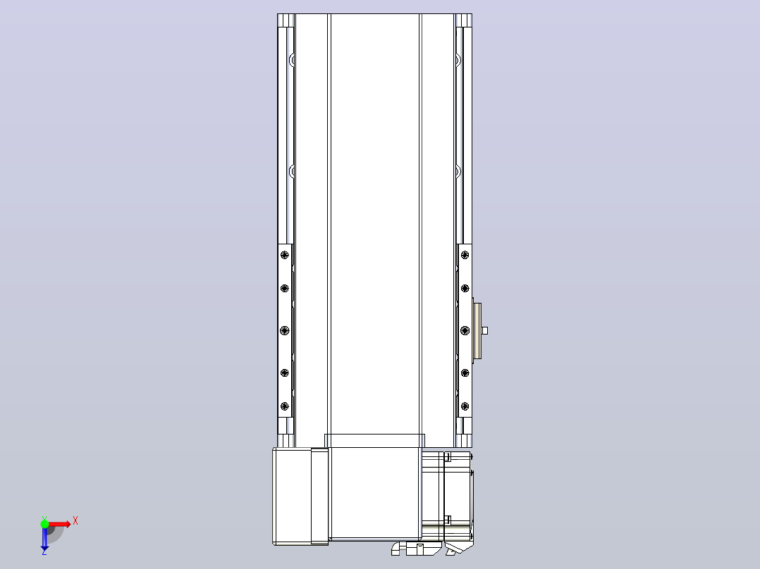 皮带直线轴半封闭可选导轨TPA-HNB-175D-140-L100-LP-C-P75-N3俯视图